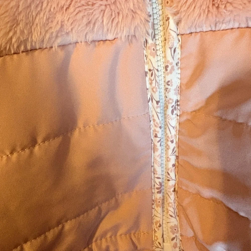 Carter's Light Pink Plush & Quilted Puffer Jacket